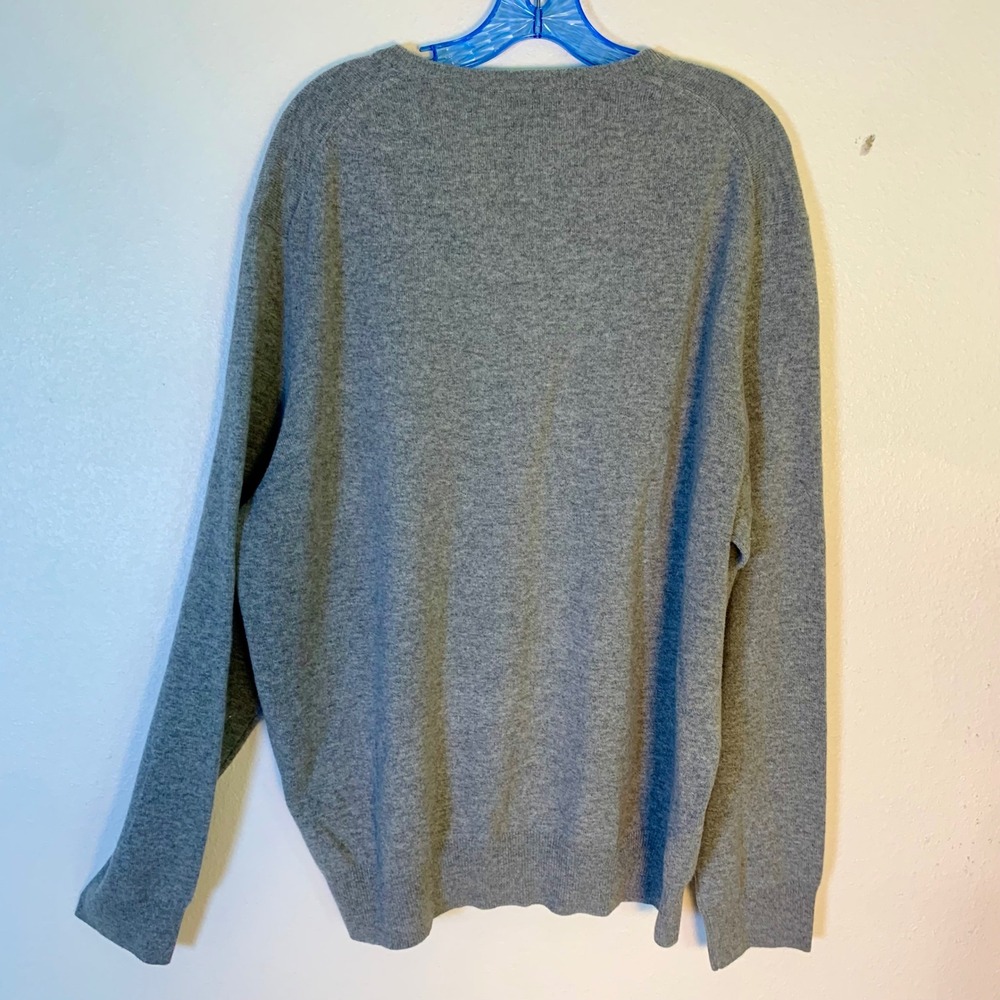 Polo Ralph Lauren XXL Sweater Gray Excellent V-Neck Merino Wool Italian Yarn - Picture 5 of 9